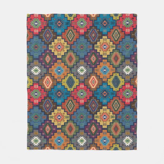 Türkisch farbiges Ethnic Motif-Muster Fleecedecke (Vorderseite)