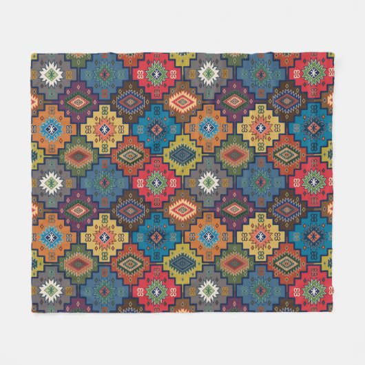 Türkisch farbiges Ethnic Motif-Muster Fleecedecke (Vorderseite (Horizontal))