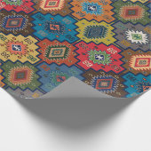 Türkisch farbiges Ethnic Motif-Muster Geschenkpapier (Ecke)