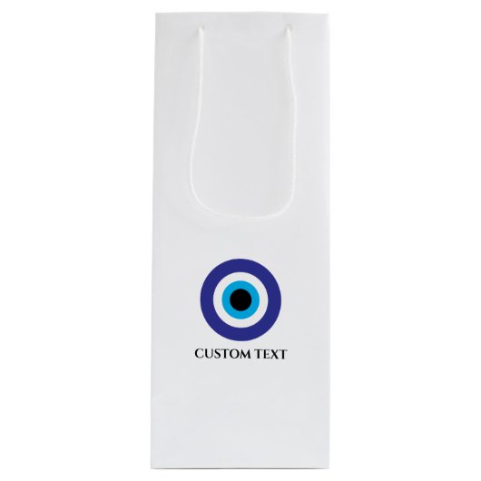 Türkisch griechische Hochzeit Evil Eye Blue Mati L Geschenktüte Für Weinflaschen (Vorderseite)
