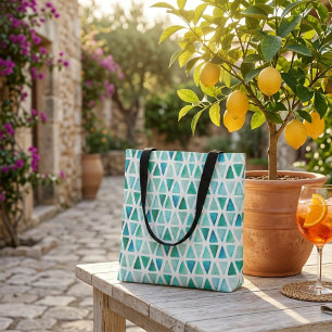 Türkisch-grüne Dreiecke Wasserfarbe Tasche