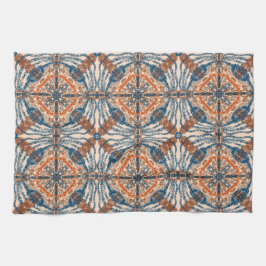 Türkisch Inspiriert: texturierte Marine & Terracot Geschirrtuch