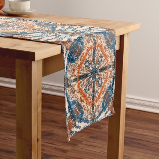 Türkisch Inspiriert: texturierte Marine & Terracot Kurzer Tischläufer (Beispiel)