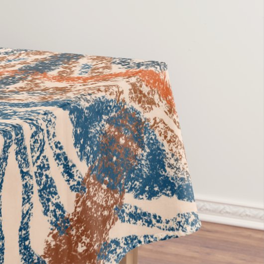 Türkisch Inspiriert: texturierte Marine & Terracot Tischdecke (Beispiel)