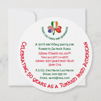 Türkisch-irisches Kleeblatt Birthday Invite Einladung