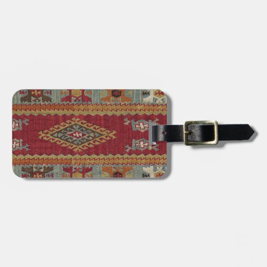 Türkisch Kilim Tepet Rug Gepäckanhänger (Vorderseite horizontal)