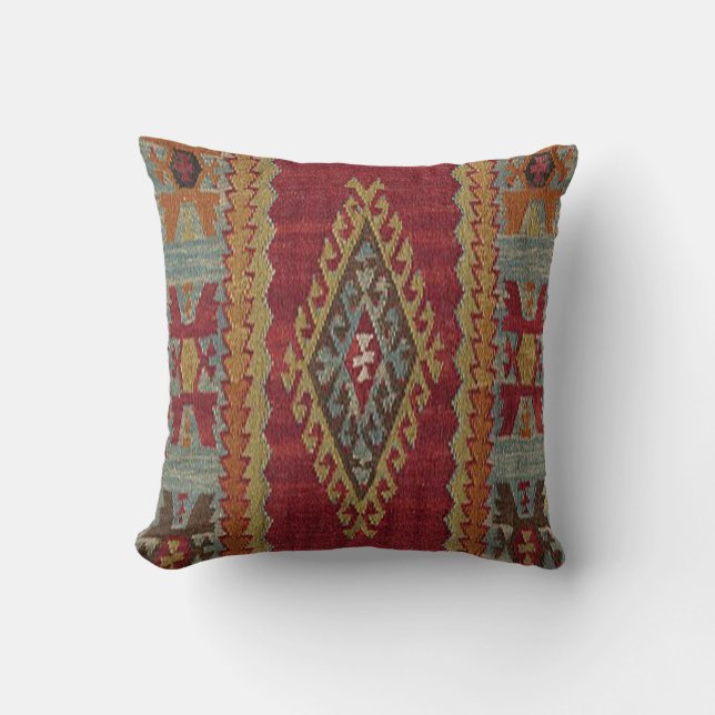 Türkisch Kilim Tepet Rug Kissen (Vorderseite)