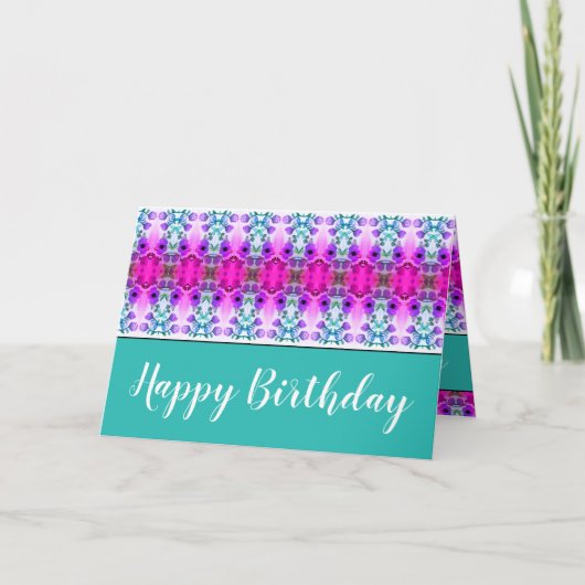 Türkisch mit Lila und rosa Karte (Vorderseite)