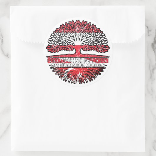 Türkisch Österreichisch Baum Runder Aufkleber (Tasche)