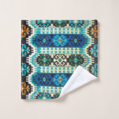 Türkisch-Persischer Teppich Blau grün Badhandtuch Set (Waschlappen)