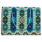 Türkisch-Persischer Teppich Blau grün Große Geschenktüte (Rückseite)