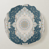 Türkisch-Persischer Teppich-Rug Rundes Kissen (Rückseite)