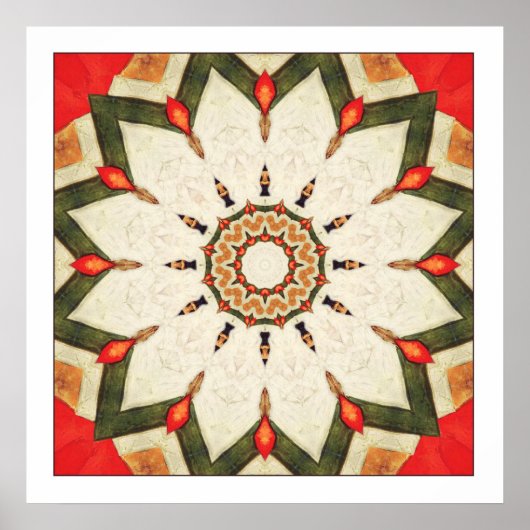 Türkisch Red Mandala Poster (Vorne)