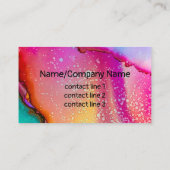 Türkisch-rosa-orangefarbene Wasserfarben Visitenkarte (Rückseite)