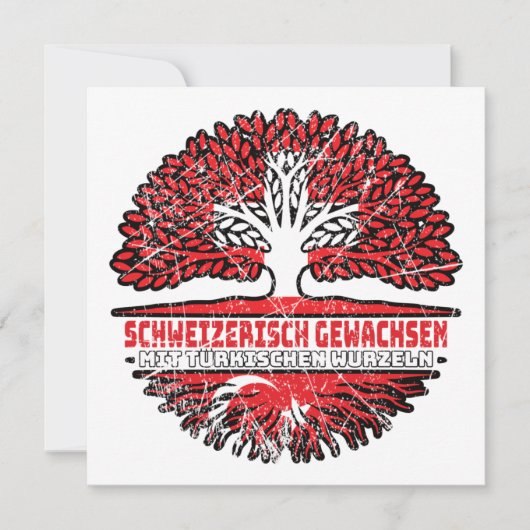 Türkisch Schweizer Baum Wurzel Flag Karte (Vorderseite)