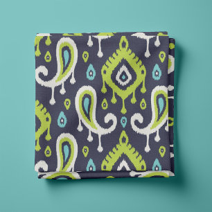 Türkisch-türkisch-grüne Ikat Paisley Stoff