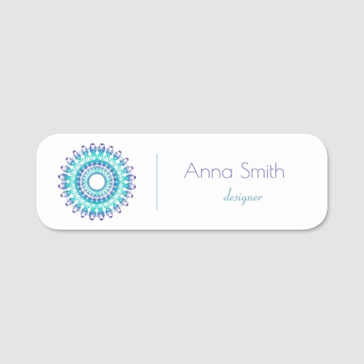 Türkisch-Türkisch-Mandala Namensschild (Vorderseite)