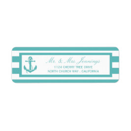 Türkisch-türkisfarbene Stripe Anchor Hochzeitstemp