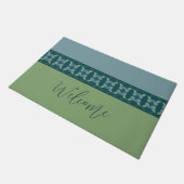 Türkisch und blau mit grün fußmatte (Schrägansicht)