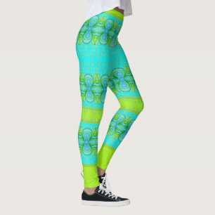 Türkisch und hell Limon Gemustert Leggings