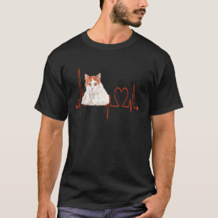 Türkisch Van Katze Herzschlag EKG Lustig Ich Liebe T-Shirt