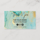 Türkische Abstrakte Gold Watercolor Business Card Visitenkarte (Vorderseite)