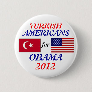 Türkische Amerikaner für Obama-Knopf Button