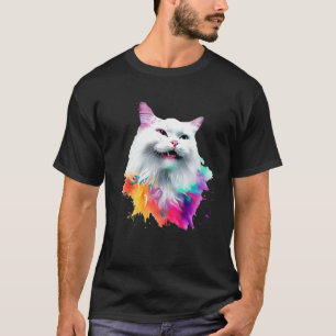 Türkische Angora Bunte Farbspritzer, Abstrakt A T-Shirt