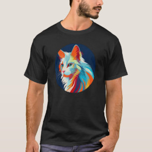 Türkische Angora Bunte Kunst, Katzenliebhaber T-Shirt