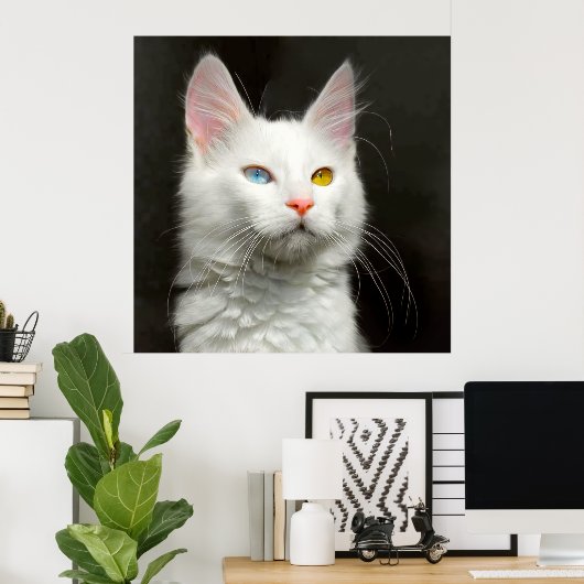 Türkische ANGORA CAT Poster (Heimbüro)