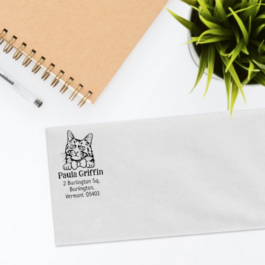 Türkische Angora Cat Rücksendeadresse Gummistempel