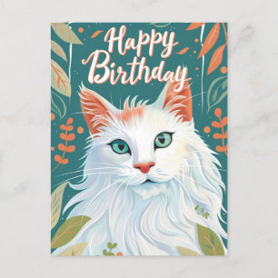Türkische Angora-Katze Alles Gute zum Geburtstag  Postkarte