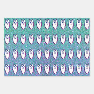 Türkische Angora Katze - Blaues Mit Augen Angora Geschenkpapier Set