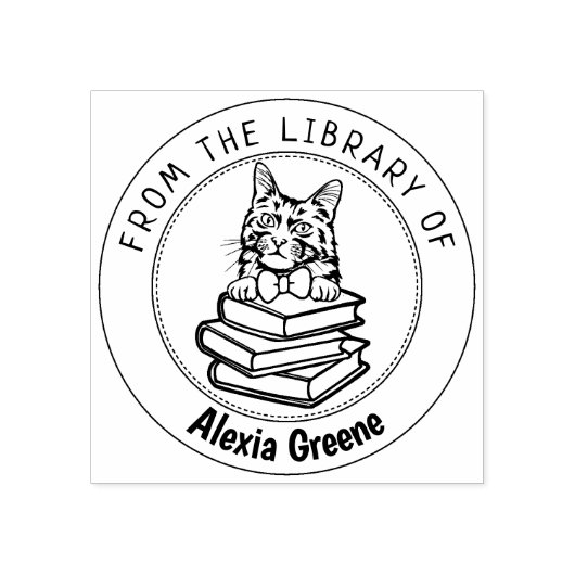 Türkische Angora Katze, Buch aus der Bibliothek vo Gummistempel (Prägung)