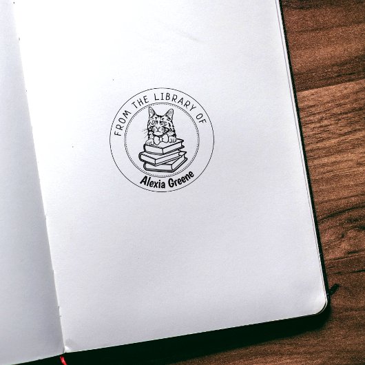 Türkische Angora Katze, Buch aus der Bibliothek vo Gummistempel