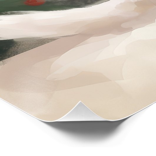 Türkische Angora Katze im Schnee Weihnachten Poster (Ecke)