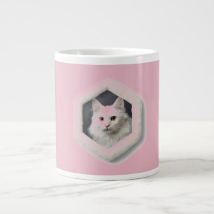 Türkische Angora-Katze in einem Rahmen Jumbo-Tasse