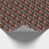 Türkische Angora Katze mit Weihnachtsgeschenken Fe Geschenkpapier (Ecke)