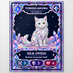 Türkische Angora-Katze, Regenbogenfolienkunst Postkarte