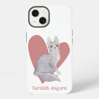 Türkische Angora-Katze Wasserfarbe-Kitty Rosa Herz