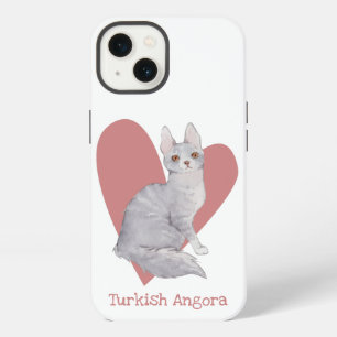 Türkische Angora-Katze Wasserfarbe-Kitty Rosa Herz iPhone 13 Hülle