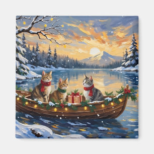 Türkische Angora-Katze Weihnachtsboot Urlaub Magnet