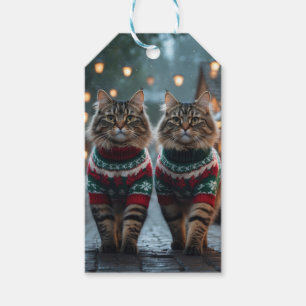 Türkische Angora-Katzen Weihnachten Schnee Feierta Geschenkanhänger