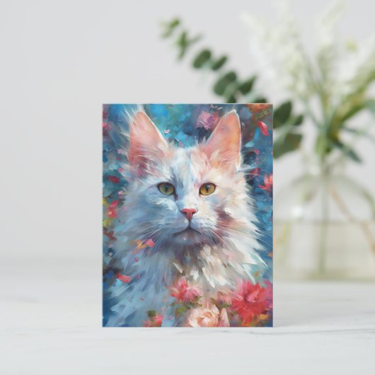 Türkische Angorakatze Postkarte (Stehend Vorderseite)