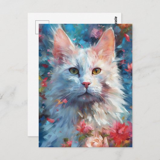 Türkische Angorakatze Postkarte (Vorne/Hinten)