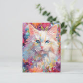 Türkische Angorakatze Postkarte (Stehend Vorderseite)