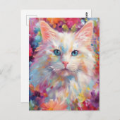 Türkische Angorakatze Postkarte (Vorne/Hinten)