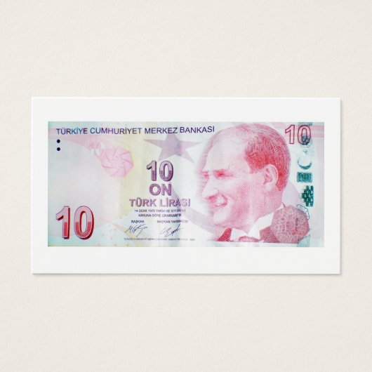 Türkische Banknote, Nennwert 10 Lire (Vorderseite)