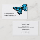 Türkische Blue Butterfly Business Card Visitenkarte (Vorne/Hinten)