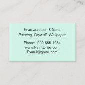 Türkische Blue Paint Sample Business Card Visitenkarte (Rückseite)